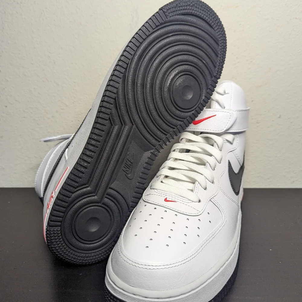 Nike Air Force 1 One High Hi Electric White Black Red FD0730 100 Uptown - Picture 8 of 9